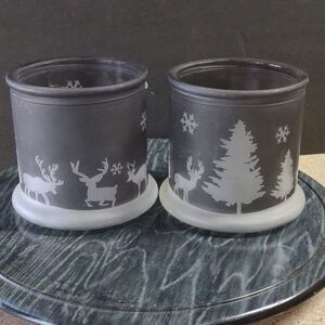 2 Large Yankee Candle Holders Deer and Moose   Ch 1B